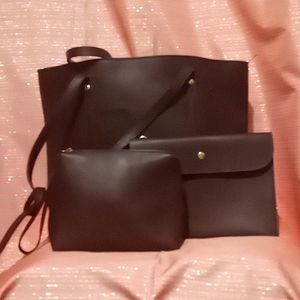 Burgundy Major Shoulder Tote Bag w/bonus